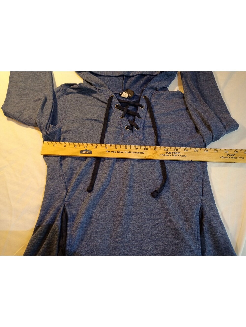 Reebok Women's Blue Lace-Up Hoodie Sweatshirt XS - Picture 7 of 10